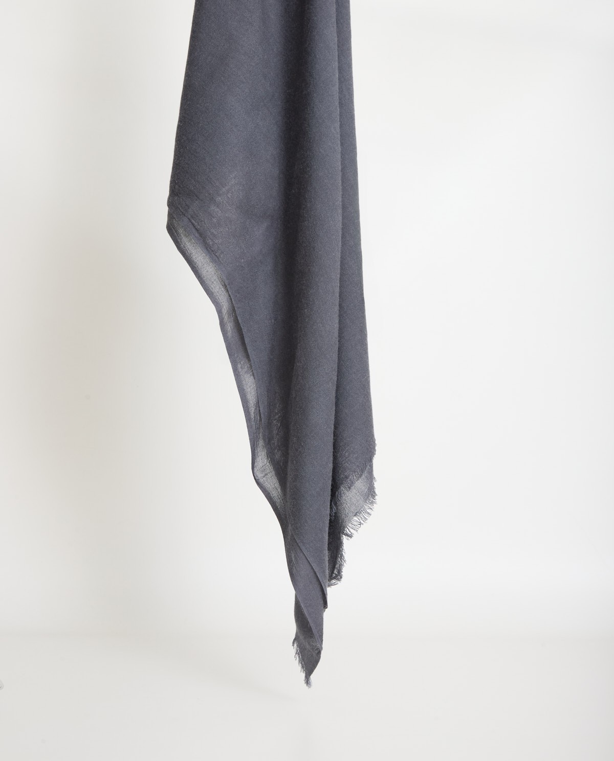 Écharpe en laine mélangée effet effiloché anthracite - Écharpe plissée