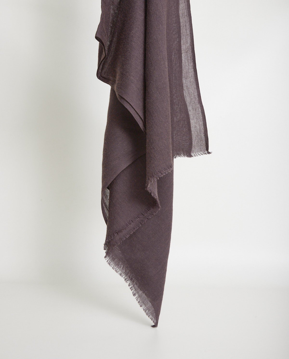 Écharpe effet effiloché en laine mélangée aubergine - Écharpe plissée