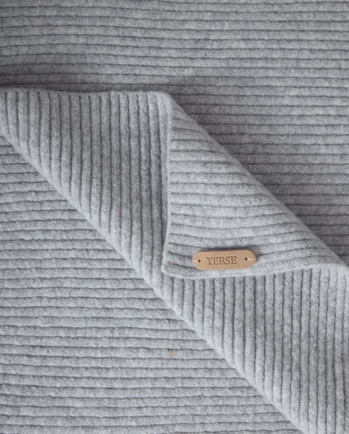 Grey cotton-blend tricot scarf woman Yerse - Front view