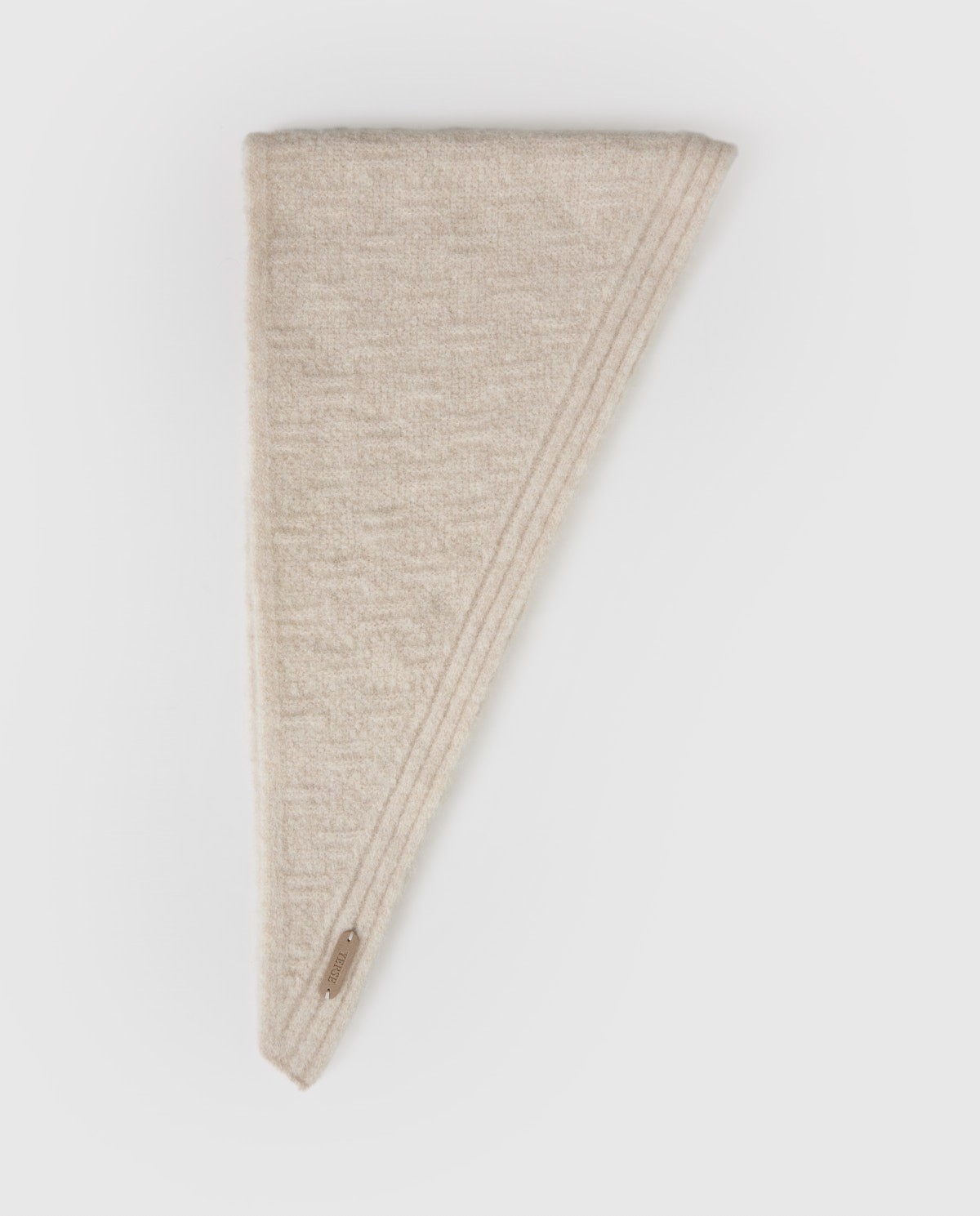 Raw wool and alpaca blend knitted scarf - Knitted bandana 4