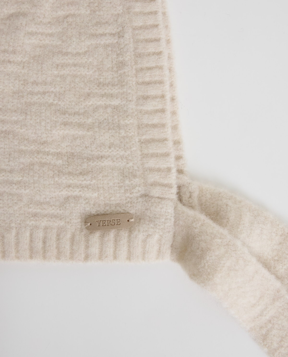 Ecru wool-blend balaclava woman Yerse - Front view 3