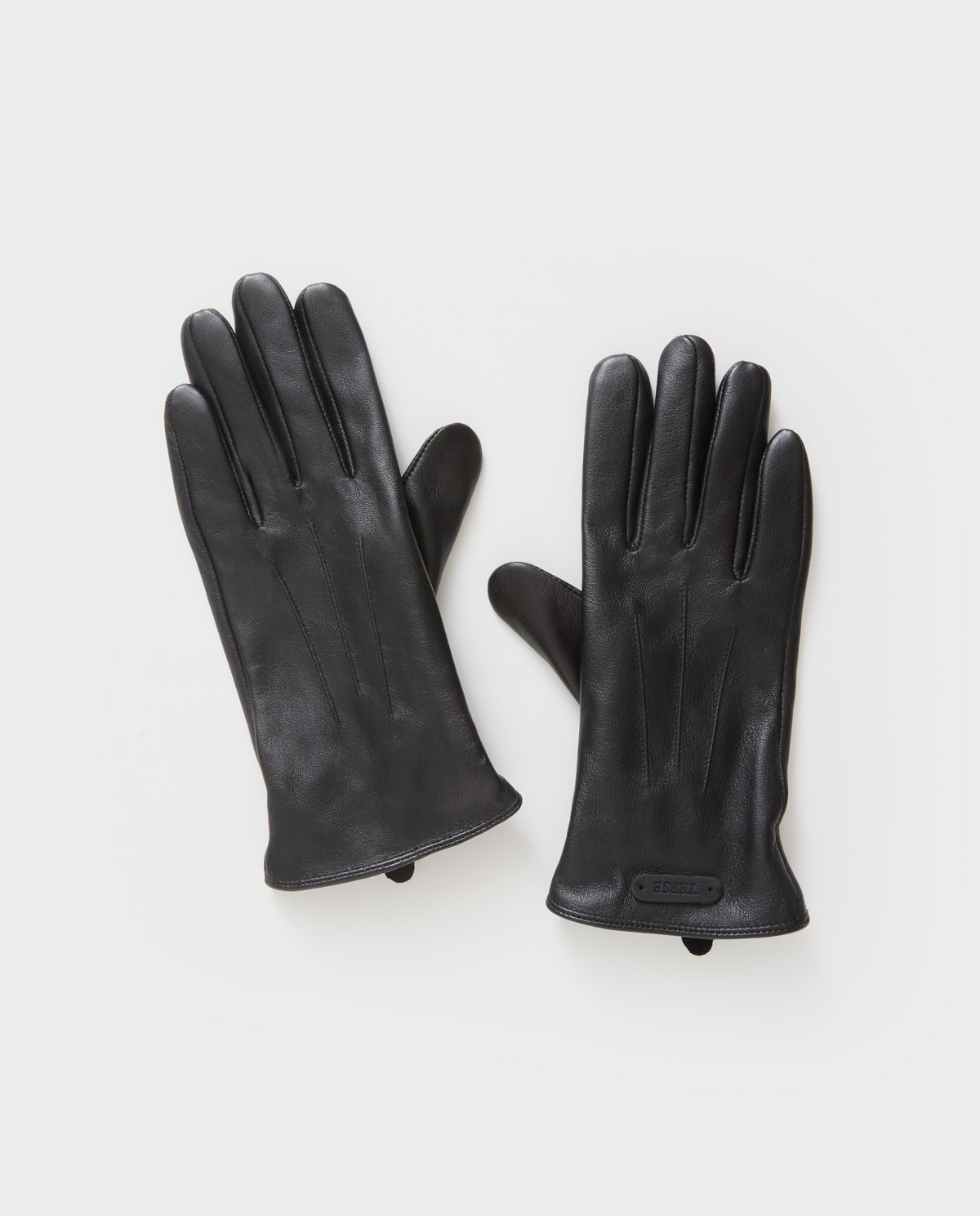 Black 100% leather gloves woman Yerse - Front view 1