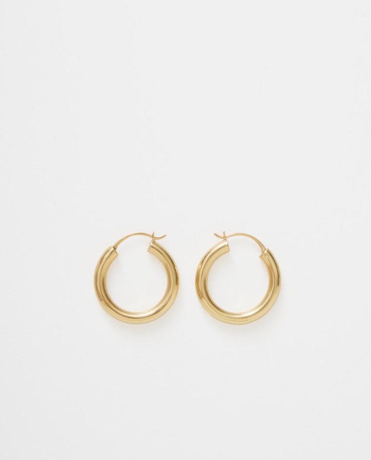 Pendientes de aro color dorado con cierre italiano – Yerse