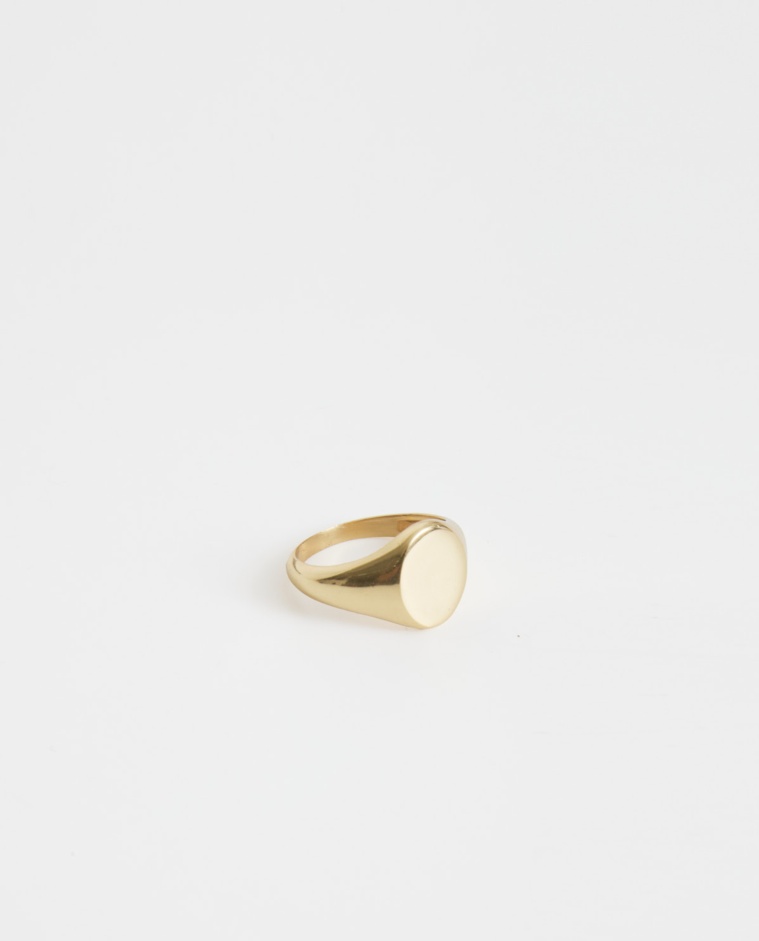 Bague chevalière en laiton doré