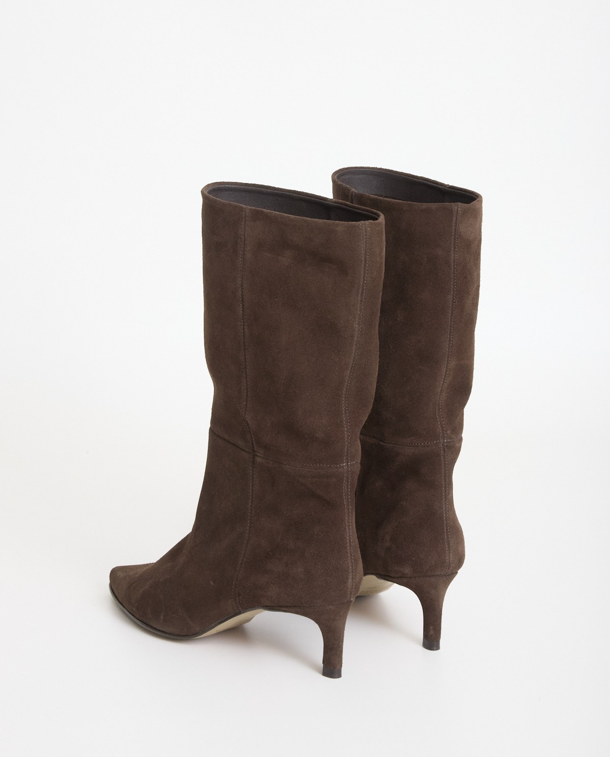 Chocolate split-leather boots woman Yerse - Front view 2
