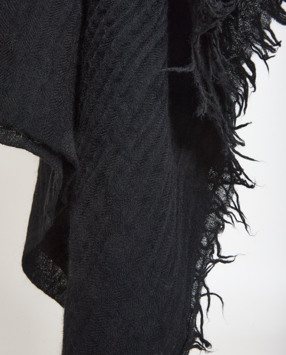 Black 100% wool soft foulard