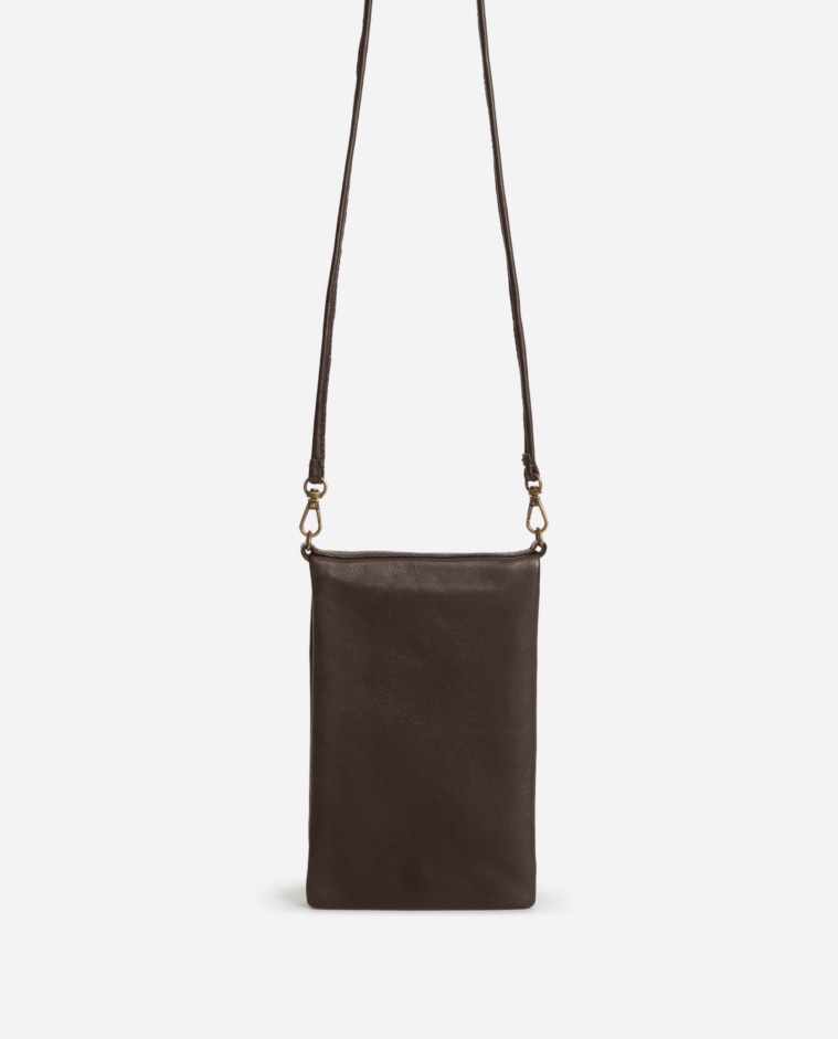 100% chocolate leather mobile phone bag - 100% leather mobile phone bag