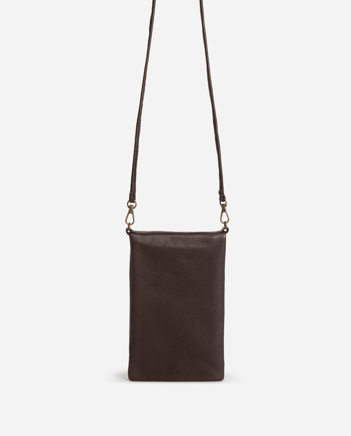 Bolso porta móvil piel 100% chocolate - Bolso porta móvil piel 100% 2