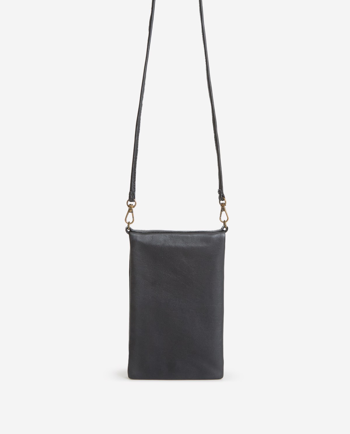 Bolso porta móvil piel 100% negro - Bolso porta móvil de piel