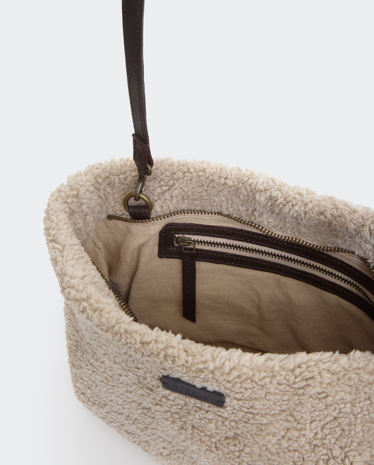 Sac effet mouton écru