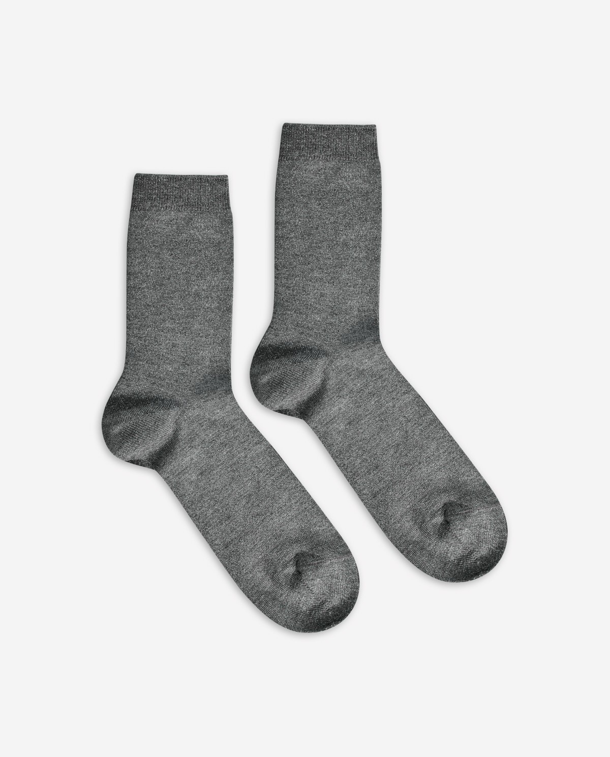 Grey lurex viscose sock - Viscose blend knitted sock