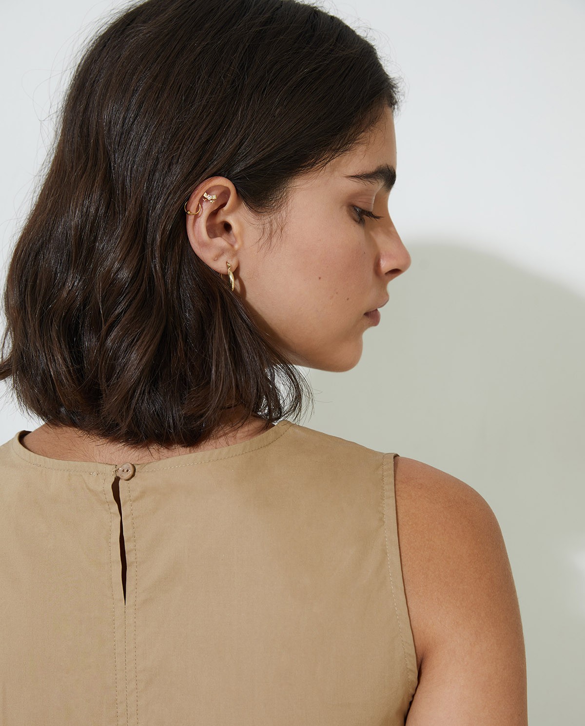 Women’s sleeveless cotton poplin top – round neckline, straight cut, 100% cotton 2