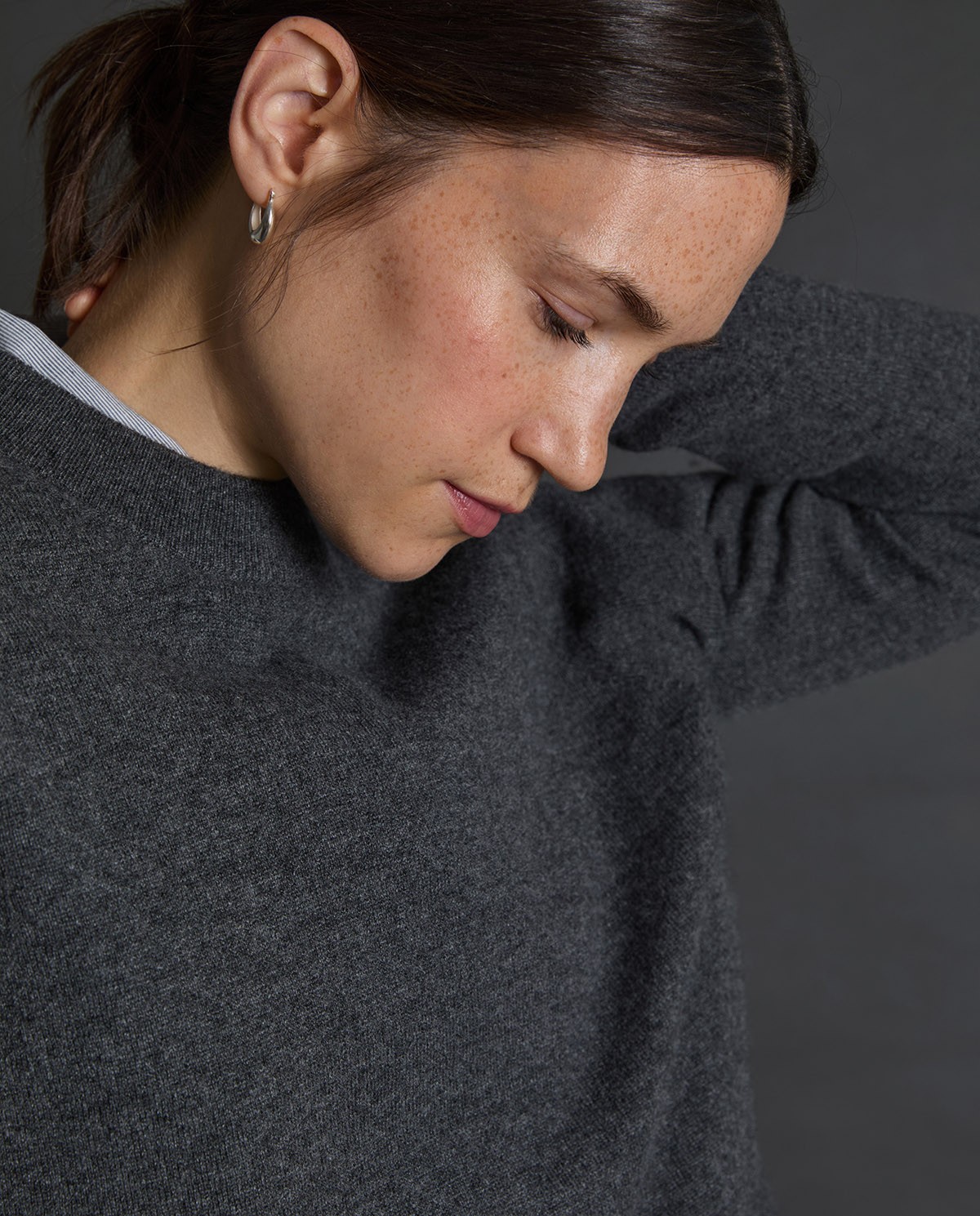 Jersey cashmere cuello redondo antracita - Jersey de cashmere 2