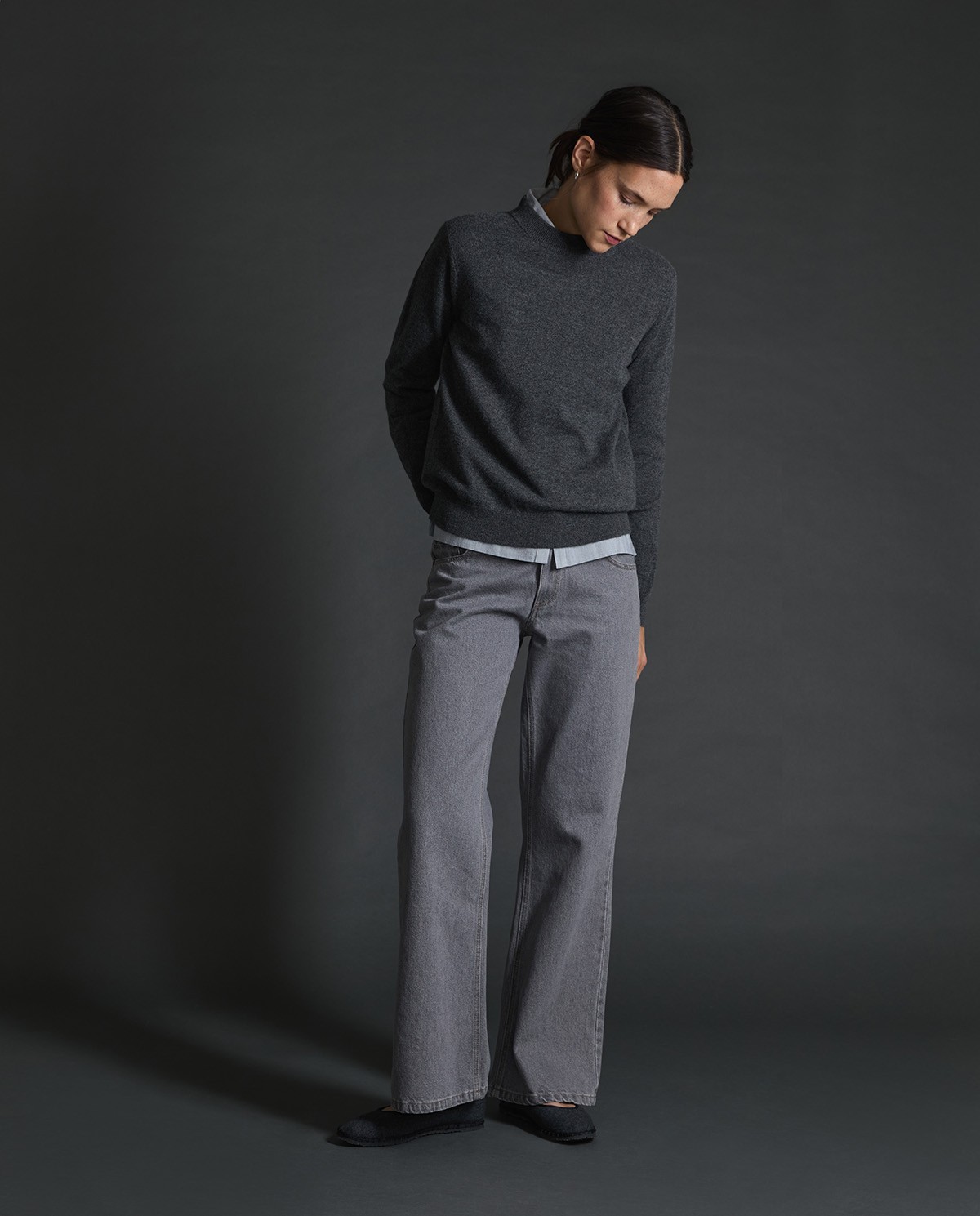 Jersey cashmere cuello redondo antracita - Jersey de cashmere 5
