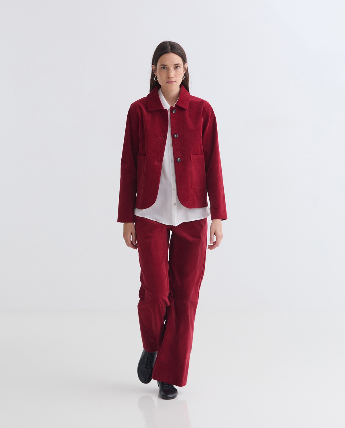 Camisa 100 % seda coll camiser cru dona Yerse - Detall vista frontal 6