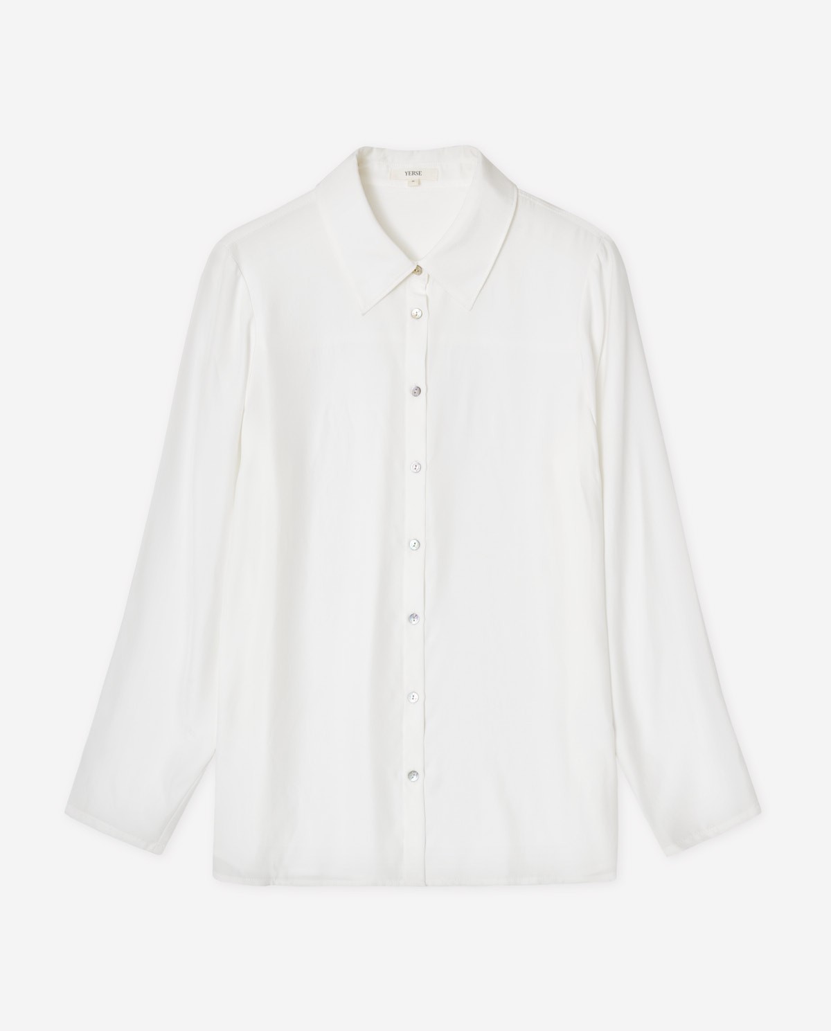 Camisa 100 % seda coll camiser cru dona Yerse - Detall vista frontal 7