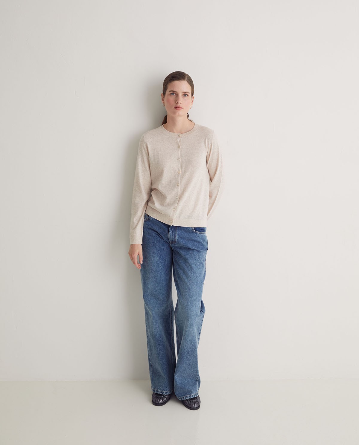 Cárdigan 100% lana de merino crudo - Cárdigan tejido <strong style=>100% lana de merino 5