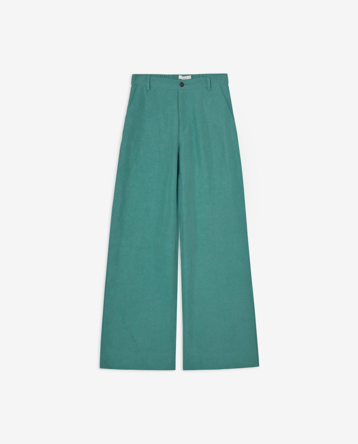 Pantalón traje recto mezcla lino