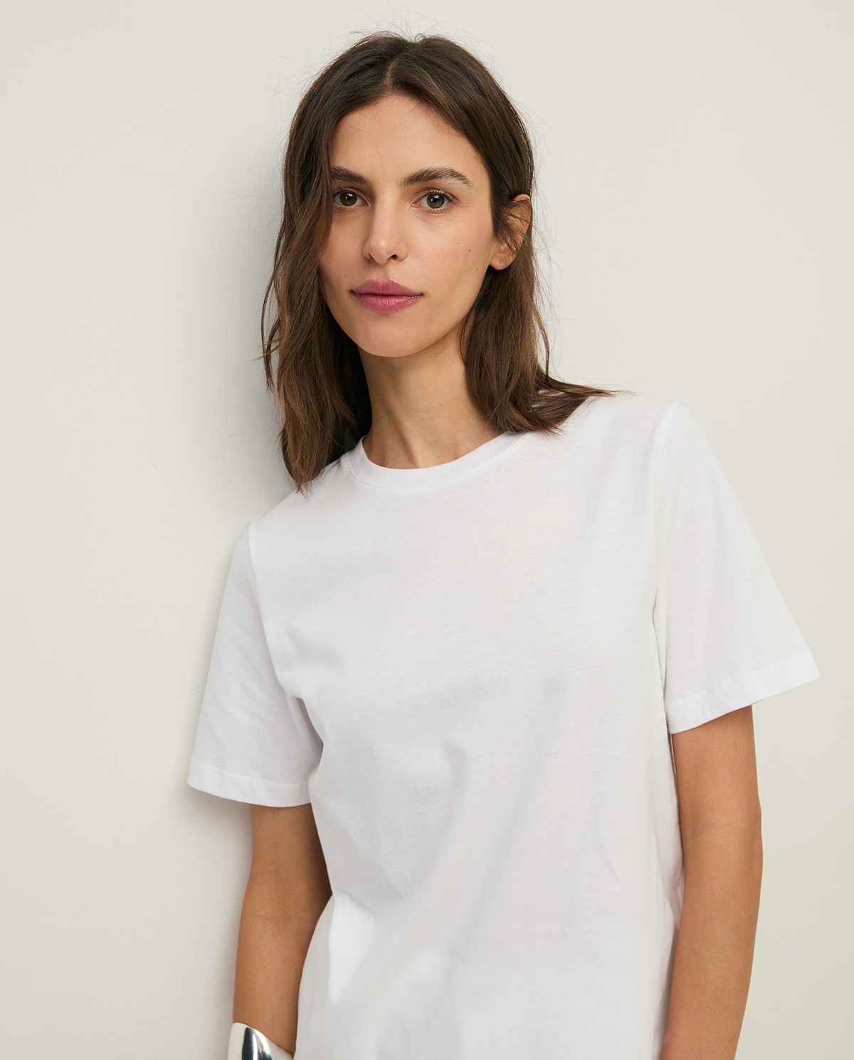 Organic-cotton T-shirt with round neckline|Yerse 2