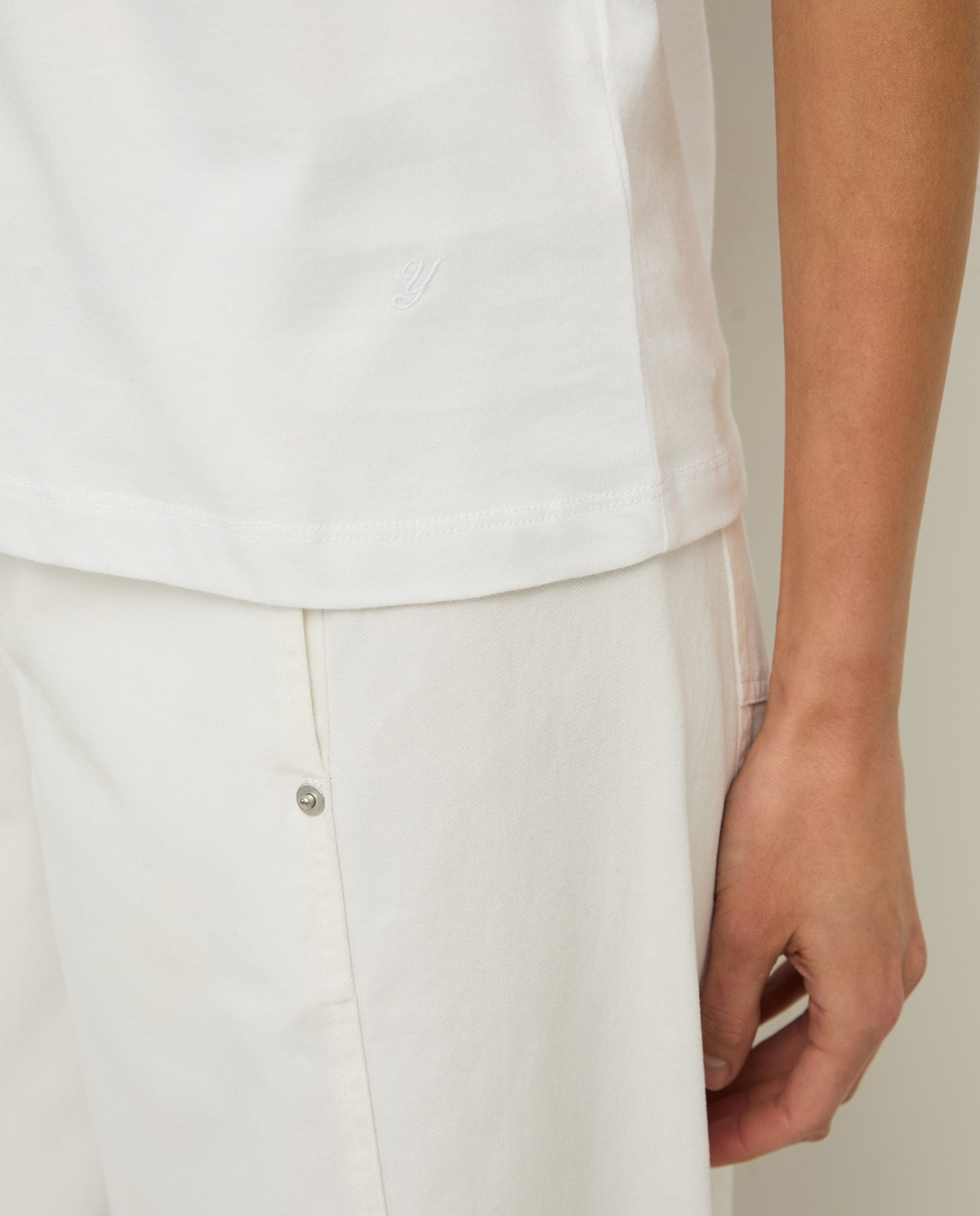 Organic-cotton T-shirt with round neckline|Yerse 3