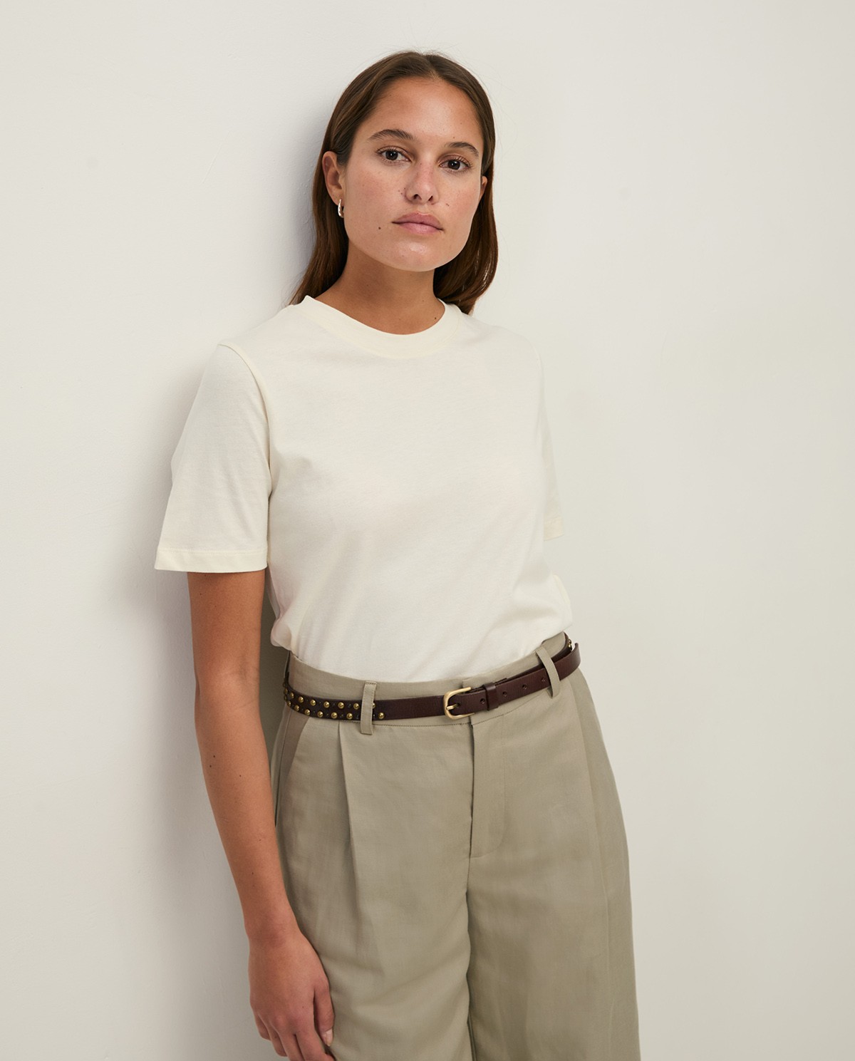 Organic-cotton T-shirt with round neckline|Yerse