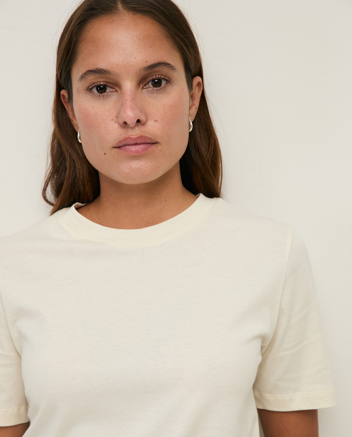 Organic-cotton T-shirt with round neckline|Yerse 1