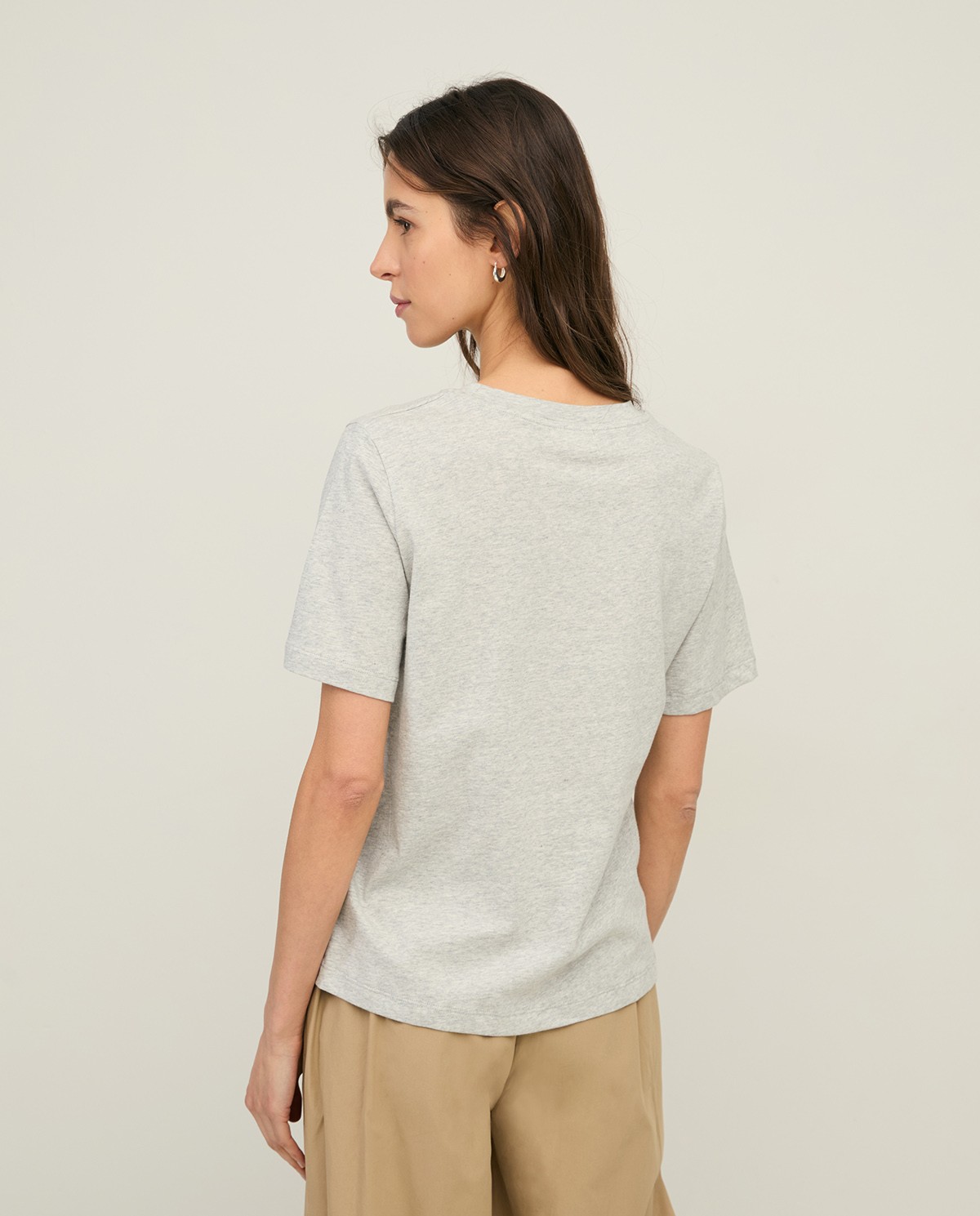 Organic-cotton T-shirt with round neckline|Yerse 4