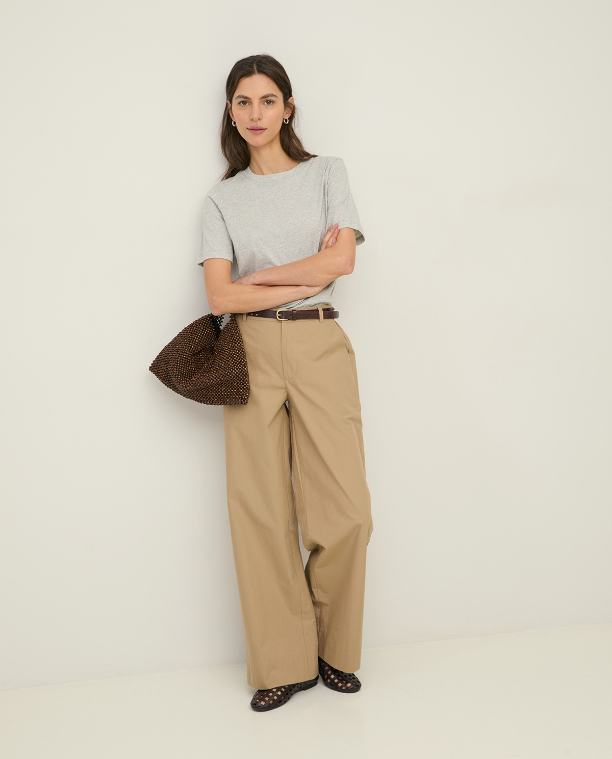 Organic-cotton T-shirt with round neckline|Yerse 5