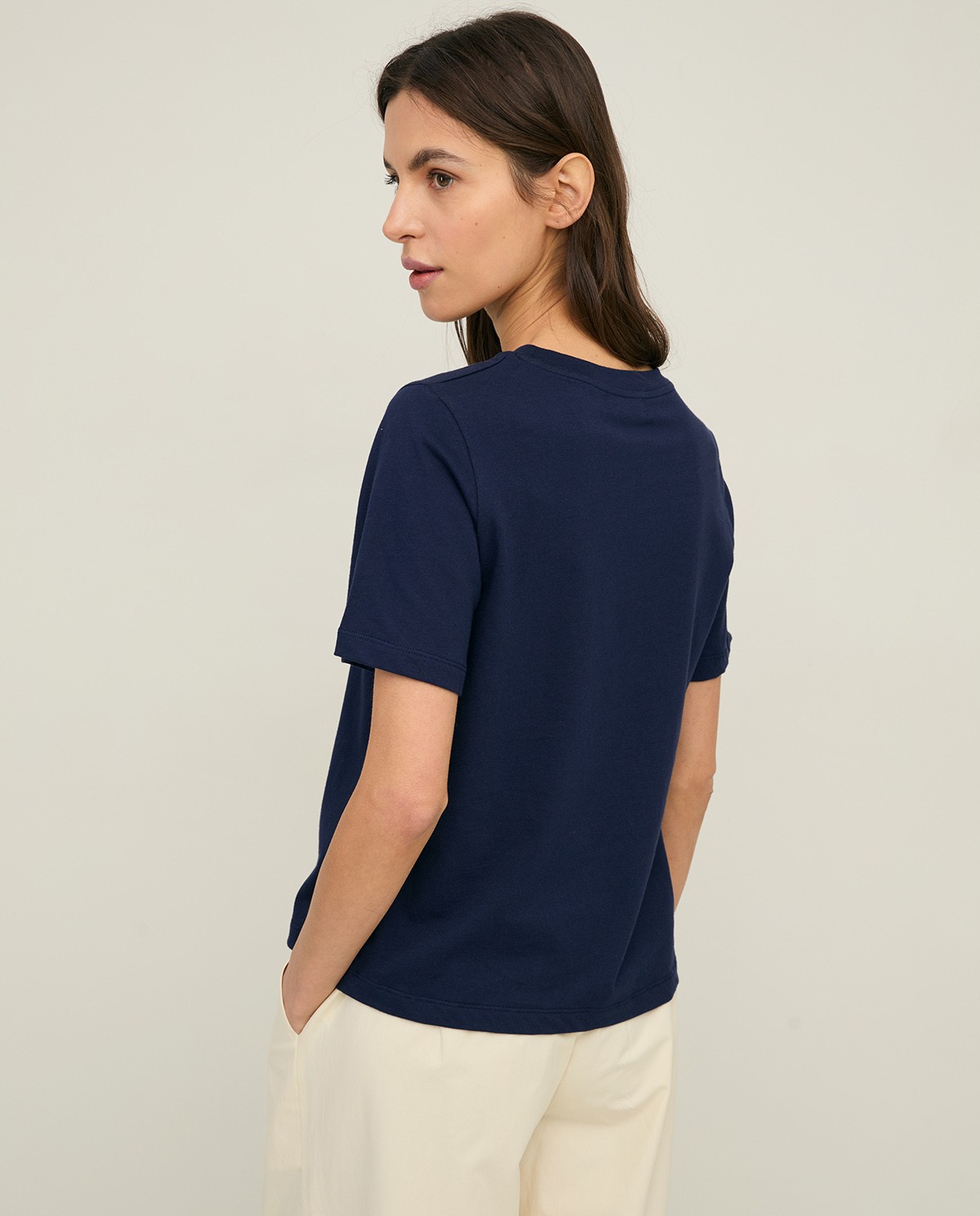 Organic-cotton T-shirt with round neckline|Yerse 4