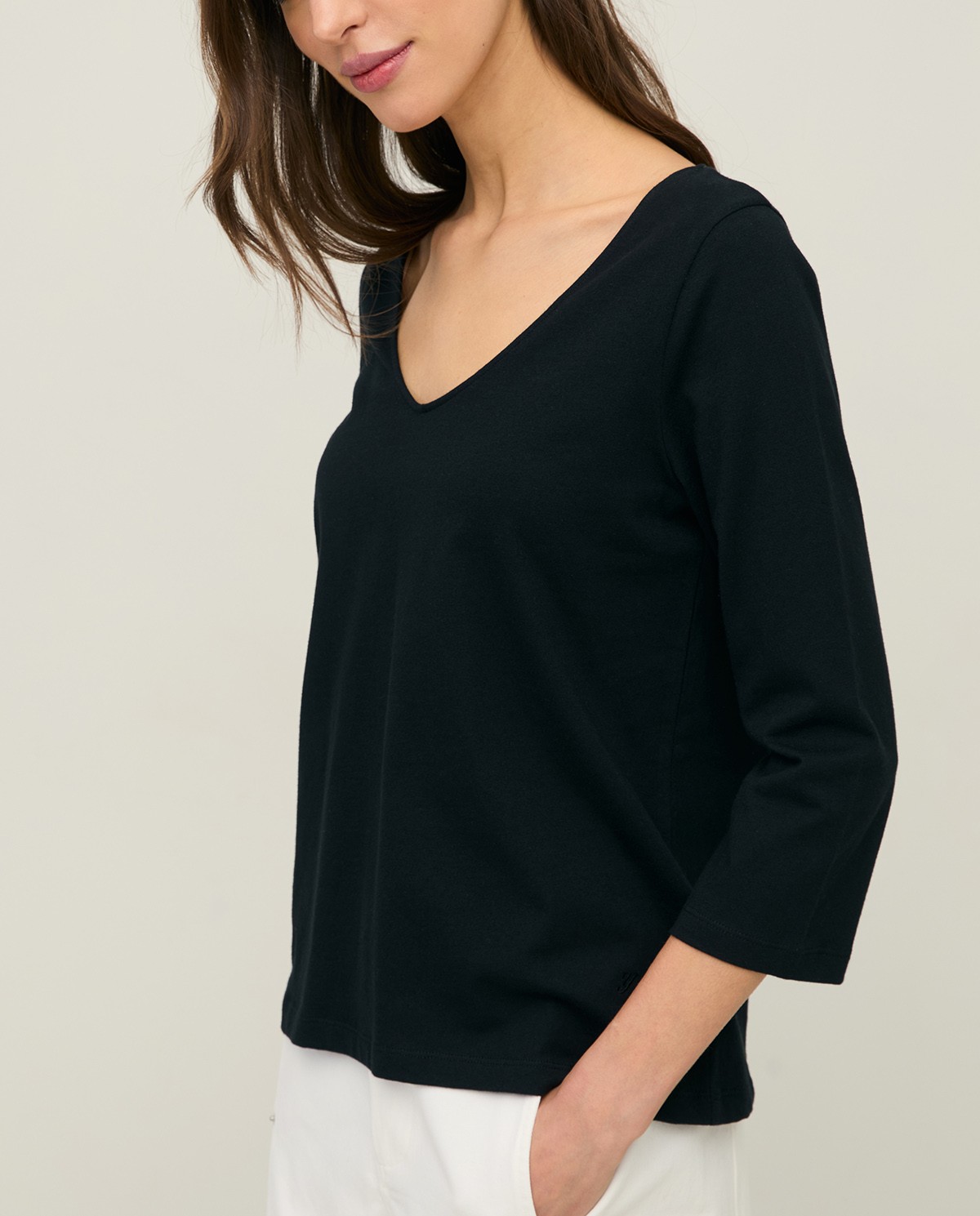 French-sleeve organic-cotton T-shirt|Yerse 1