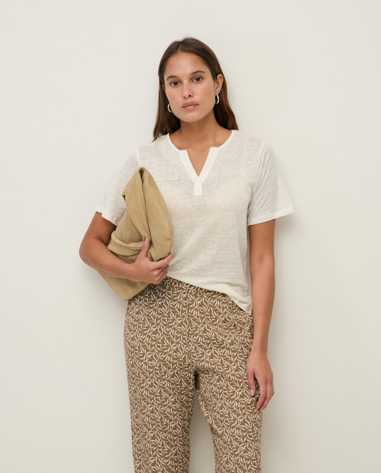 Linen Henley T-shirt|Yerse