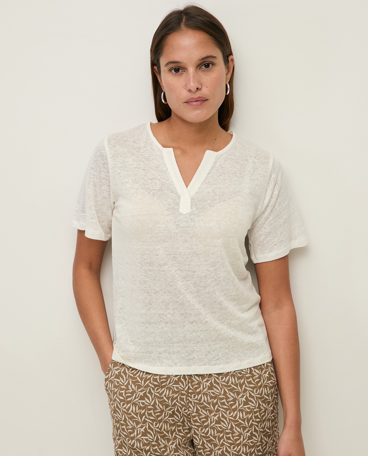 Linen Henley T-shirt|Yerse 2