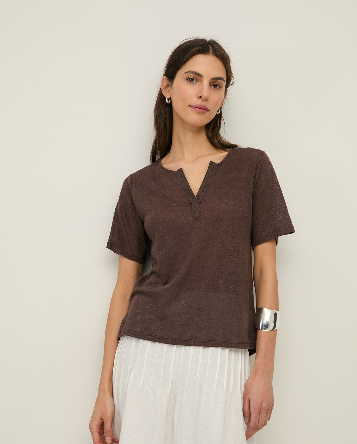 Linen Henley T-shirt|Yerse 1