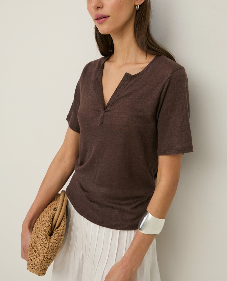 Linen Henley T-shirt|Yerse
