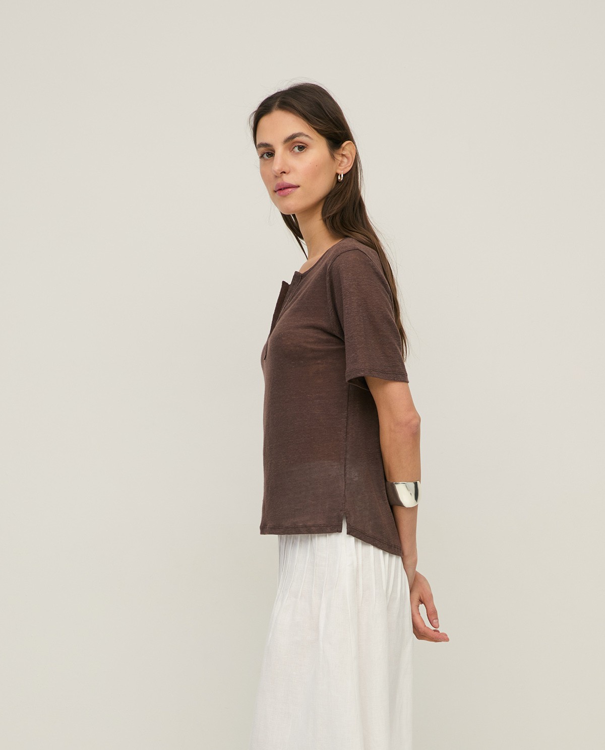 Linen Henley T-shirt|Yerse 3