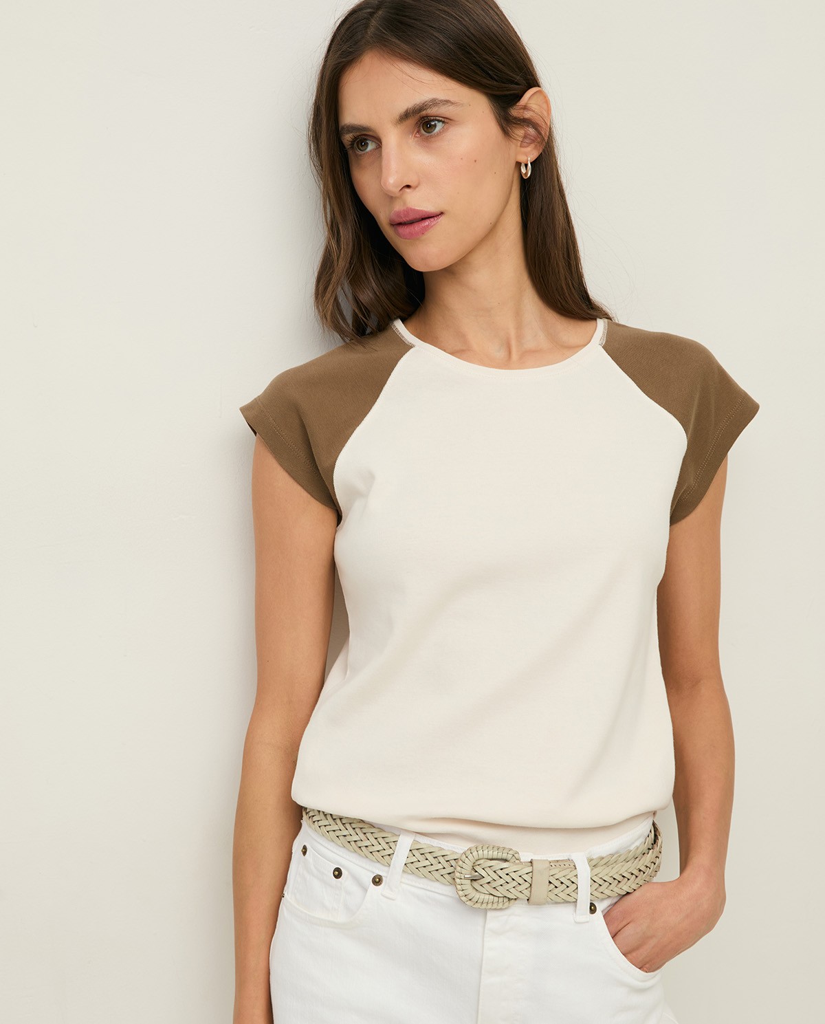 Two-tone cotton T-shirt |Yerse