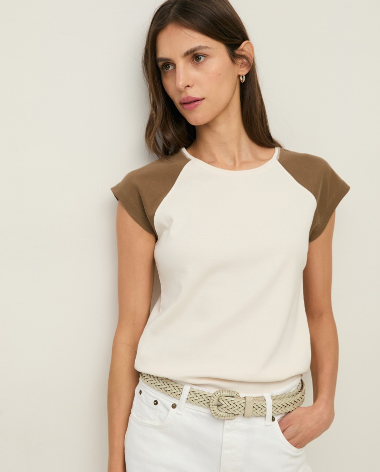 Two-tone cotton T-shirt |Yerse