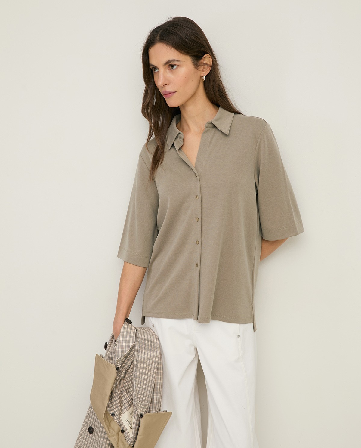 Flowy short-sleeve shirt|Yerse