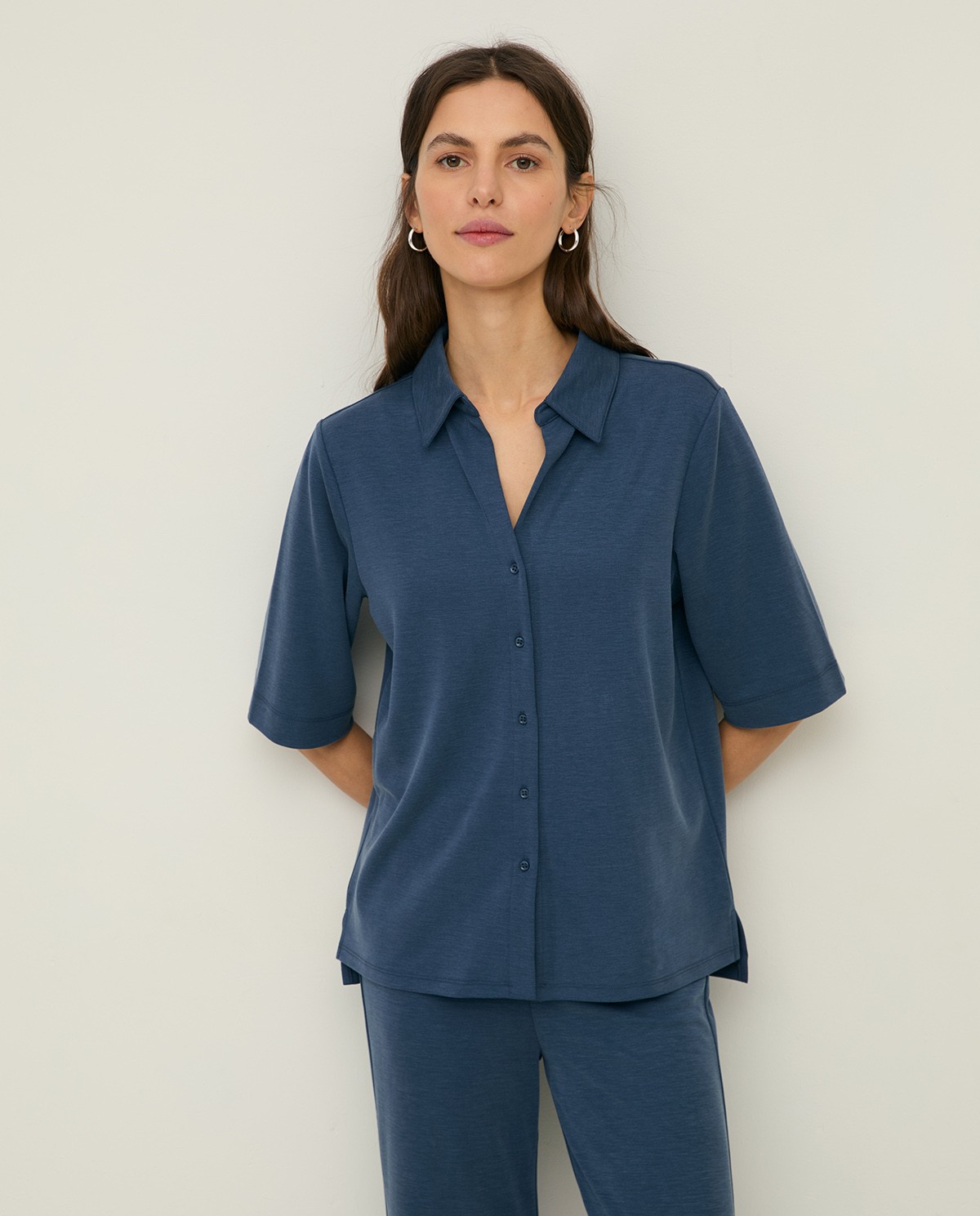 Flowy short-sleeve shirt|Yerse 1