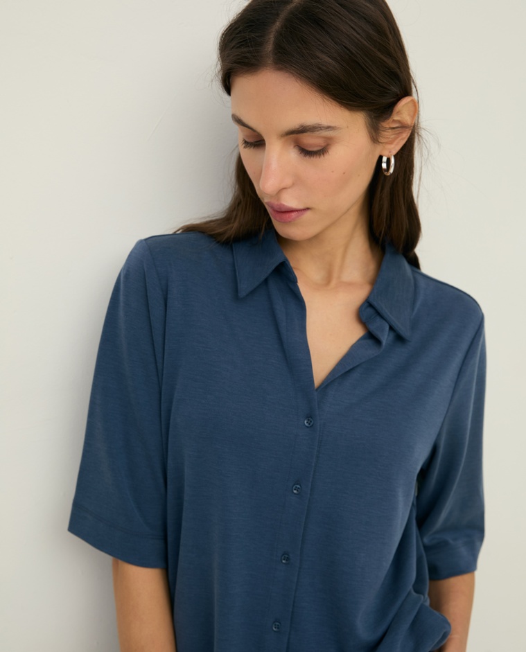 Flowy short-sleeve shirt|Yerse
