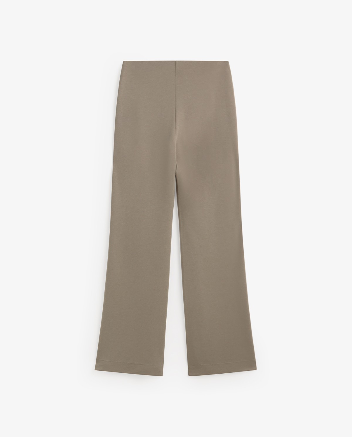 Pantalón wide leg cintura elástica en color caqui, vista frontal con detalle del tejido 7