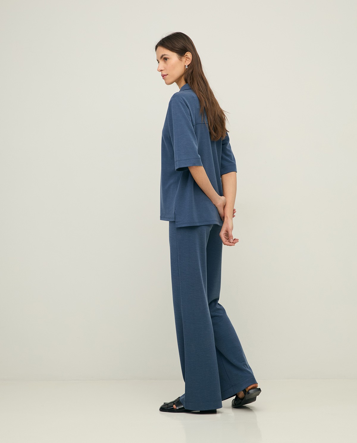 Wide-leg trousers with elastic waistband|Yerse 1