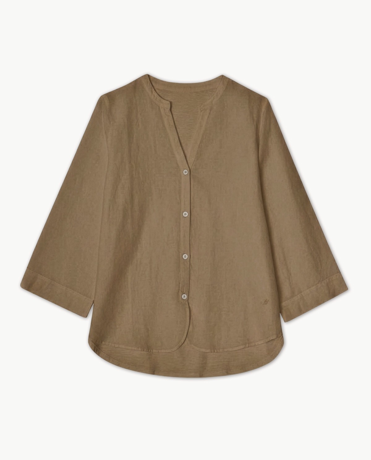 Blusa lino y algodón manga francesa