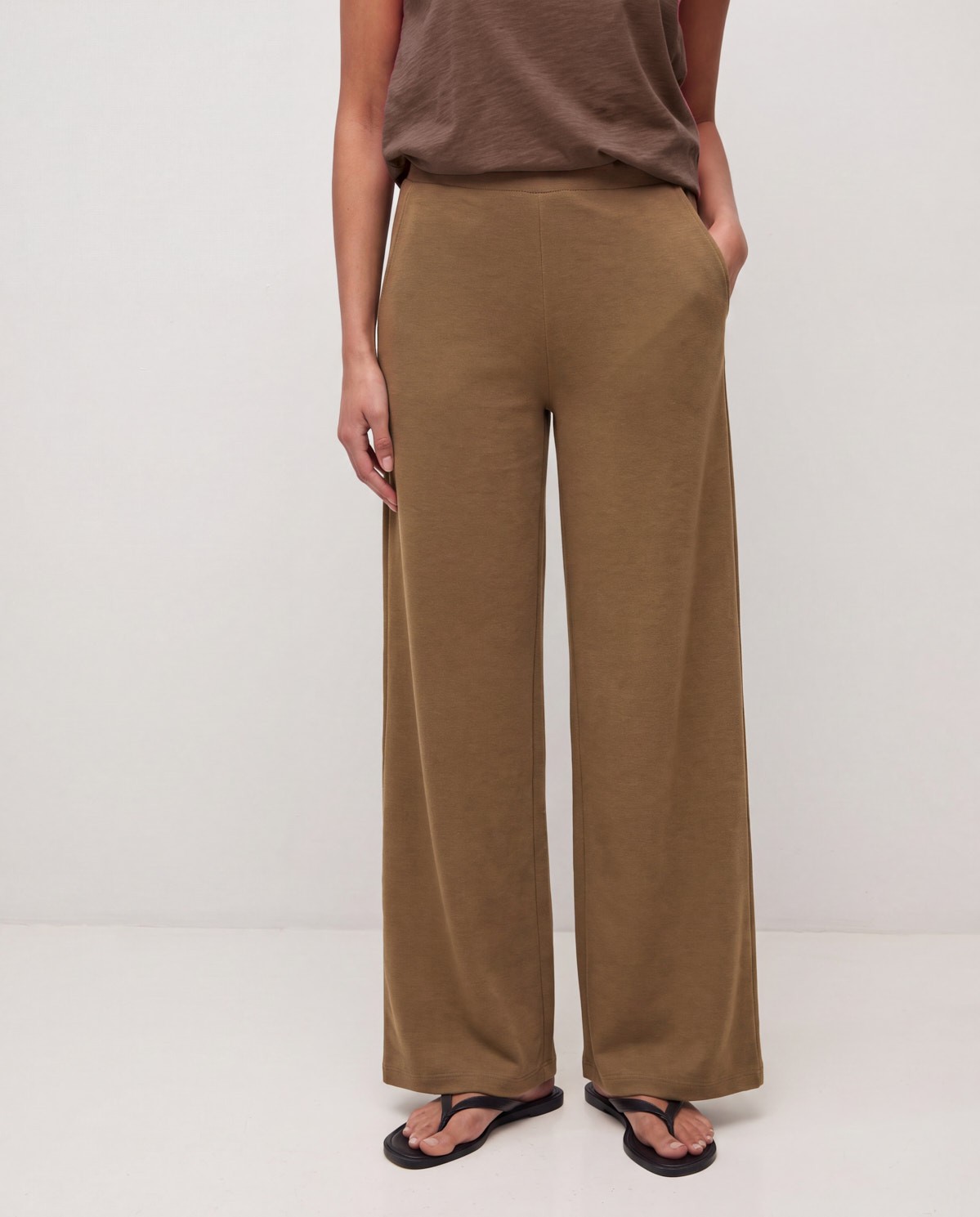 Pantalón wide leg algodón flamé