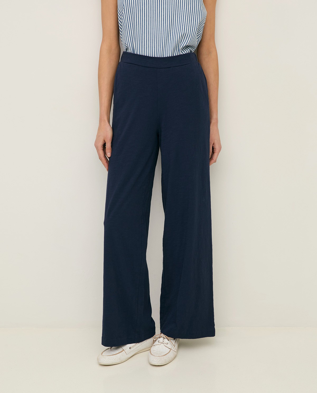 Wide-leg slub-cotton trousers|Yerse 2