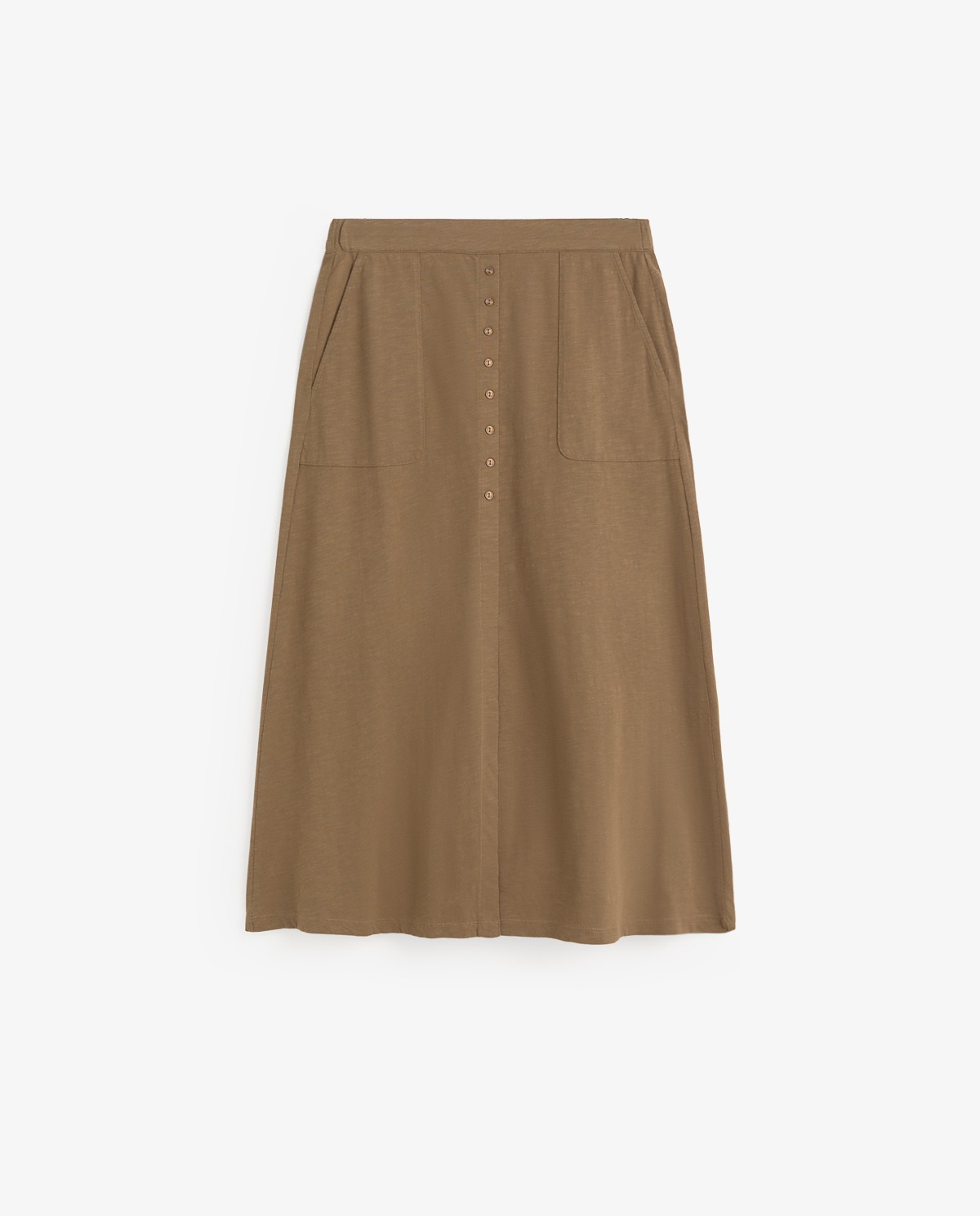 Falda midi algodón cintura elástica