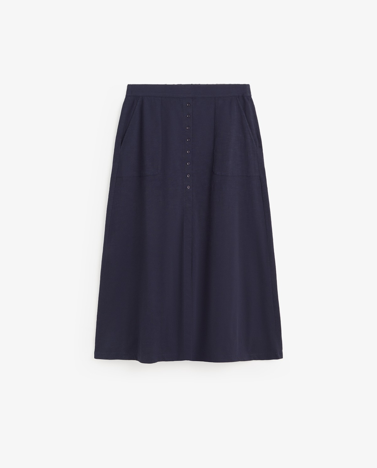 Falda midi algodón cintura elástica