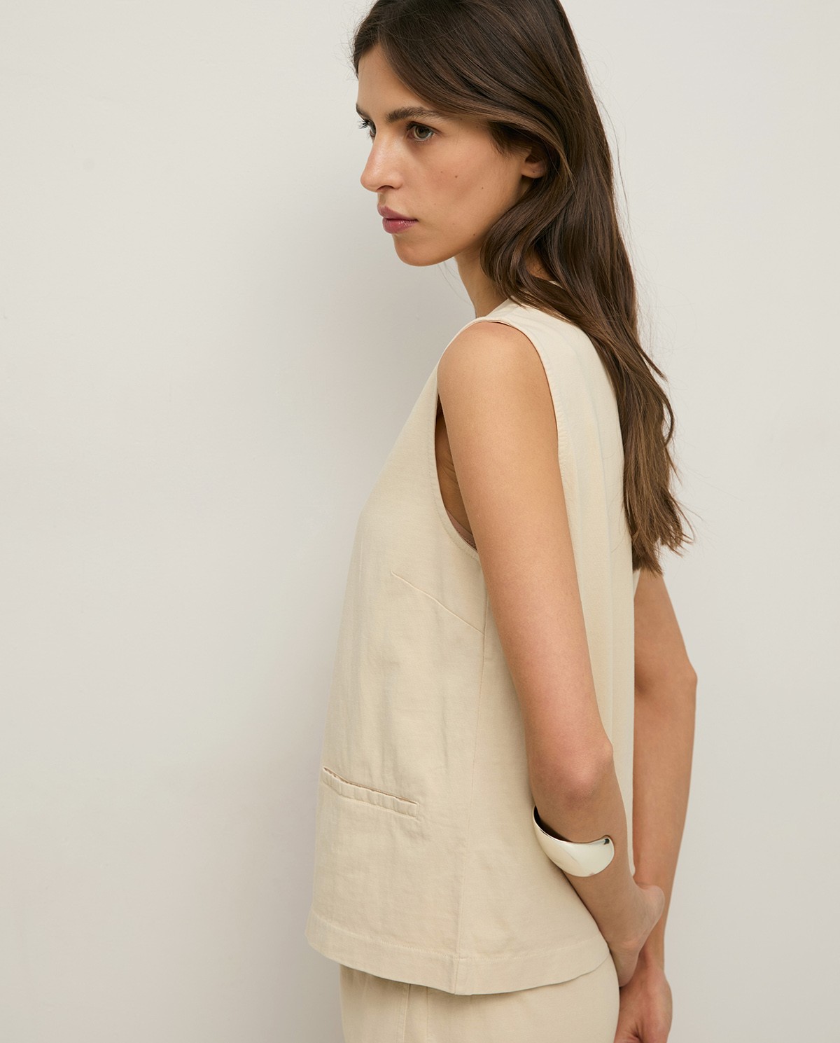 Organic-cotton knit vest|Yerse 2