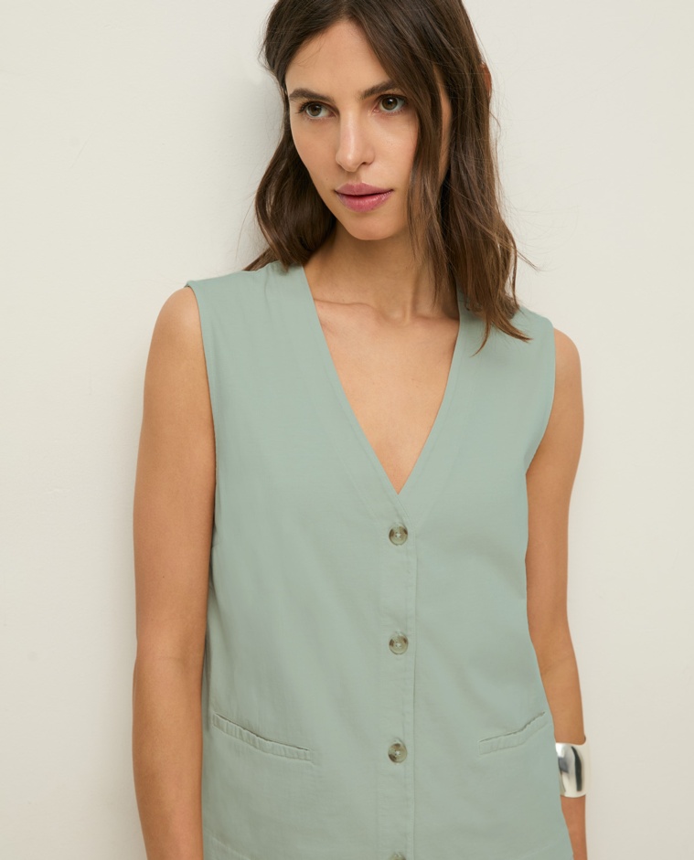Organic-cotton knit vest|Yerse