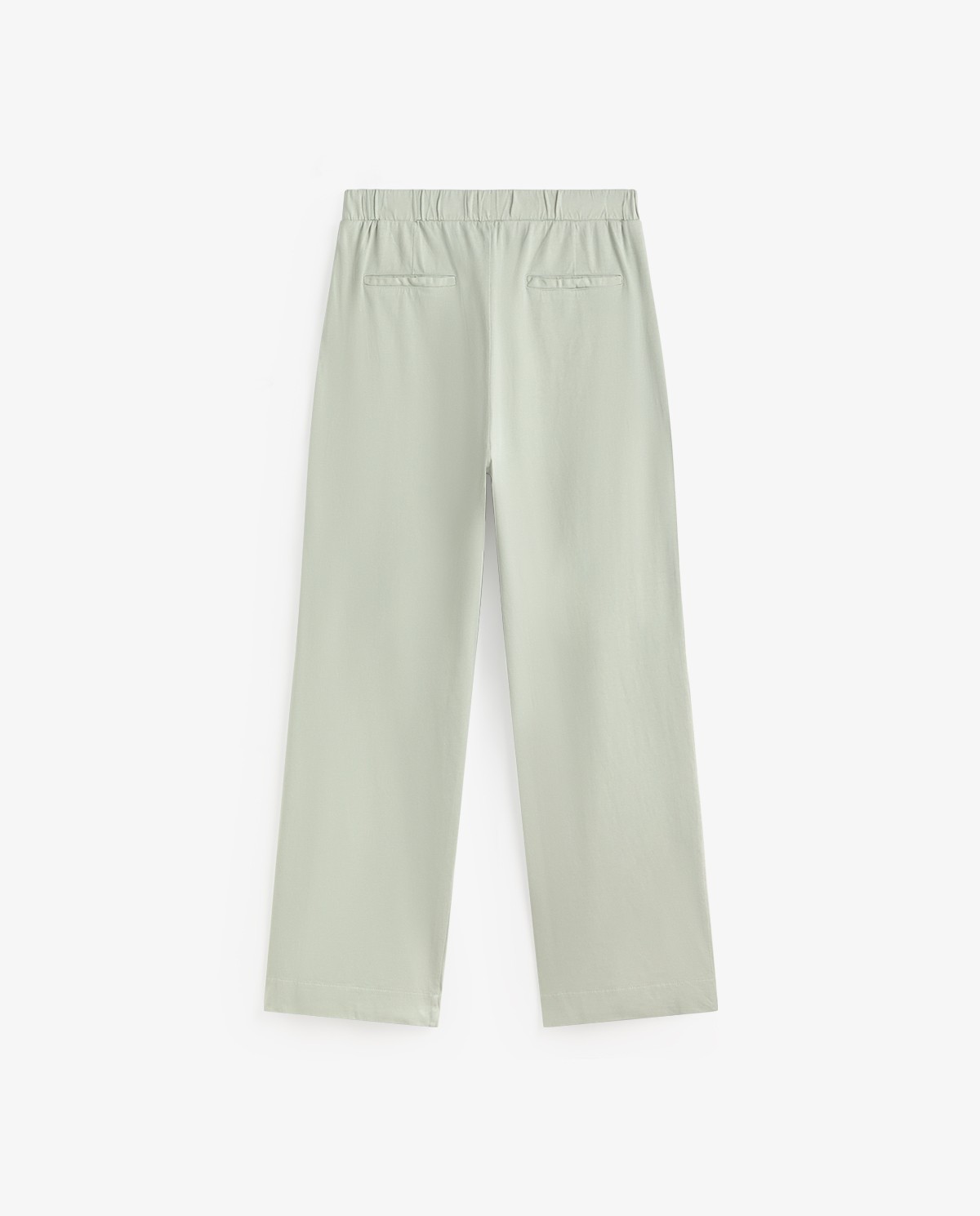 Pantalón ancho con bolsillos en color verde aguamarina, vista frontal con detalle del tejido 5